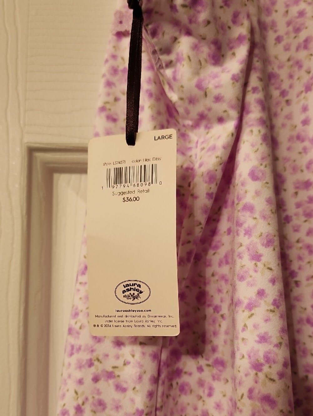 Laura Ashley Lavender Floral Lace-Trim Camisole - Picture 3 of 5